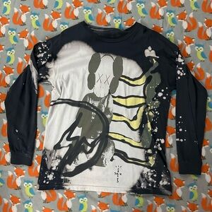 Cactus Jack Kaws Fragment Collab Long Sleeve Tee Shirt Size Large